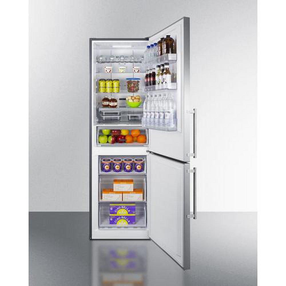 Summit Appliance Stainless Steel 10.6 cu. ft. Bottom Mount Freezer Refrigerator 