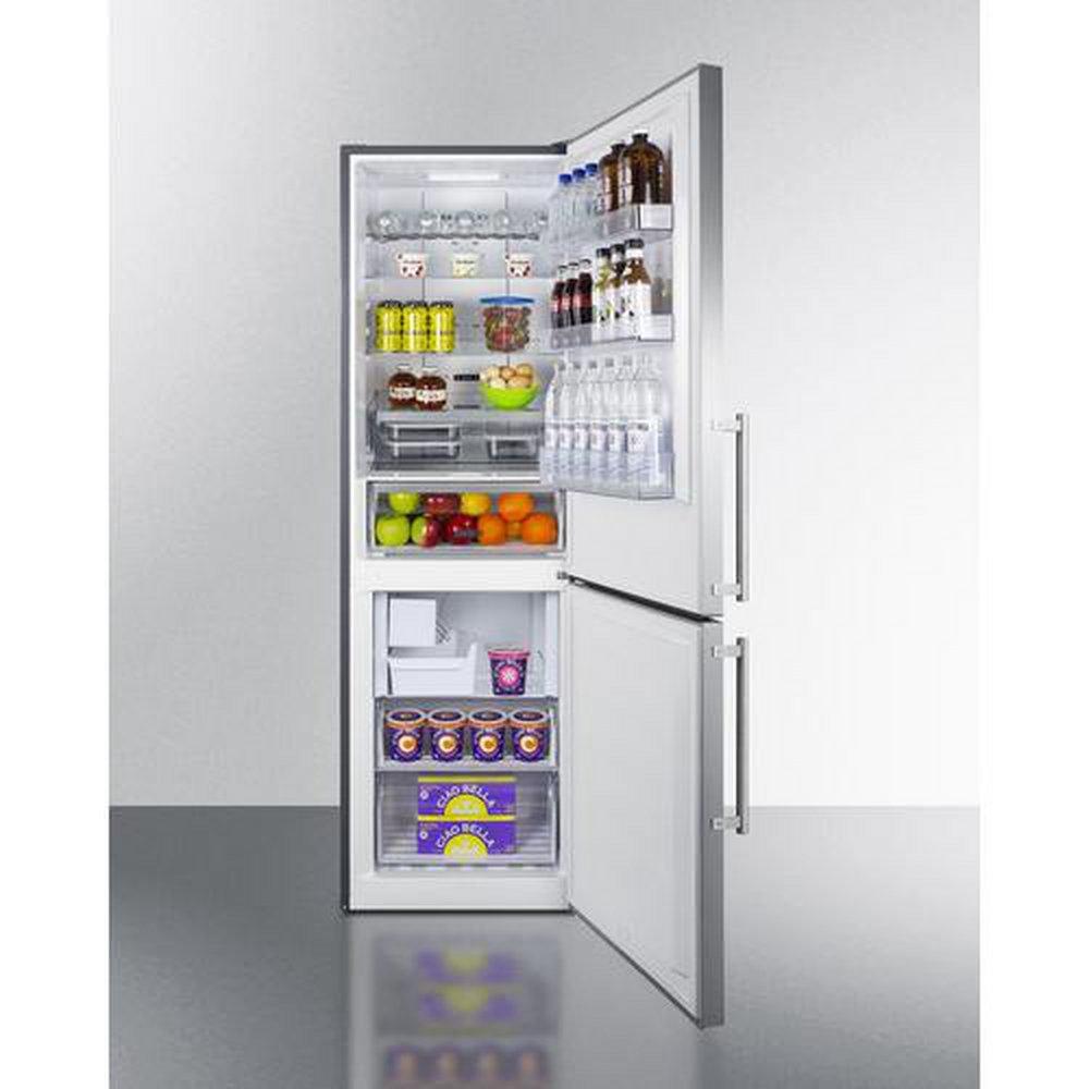 Summit Appliance Stainless Steel 10.6 cu. ft. Bottom Mount Freezer Refrigerator 