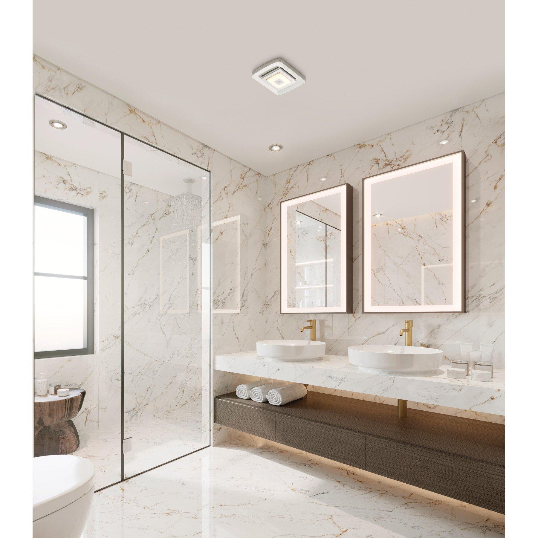 NUTONE BLUETOOTH SPEAKER QUICK INSTALL BATHROOM EXHAUST FAN GRILLE/COVER W/ LED LIGHT - 4-PACK - 