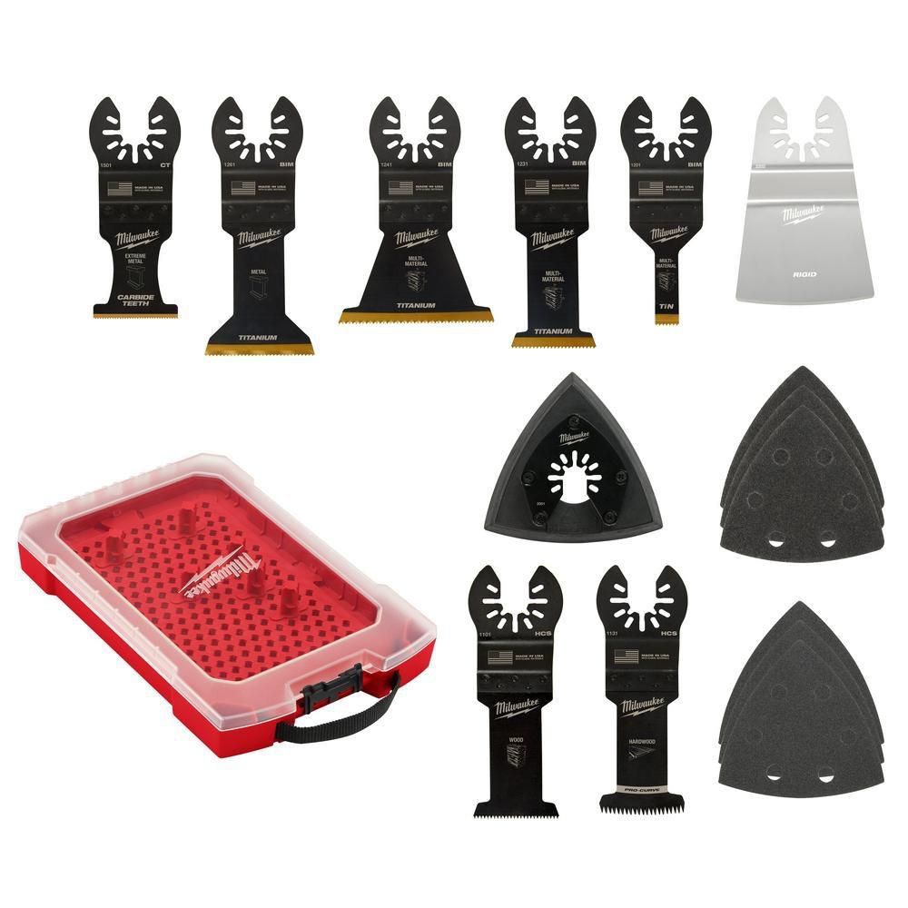 MILWAUKEE UNIVERSAL FIT OPEN-LOK 15PC OSCILLATING MULTI-TOOL BLADE KIT W/ MODULAR CASE 