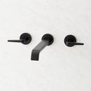 Two Handle Wall Mount Tub Filler in Matte Black