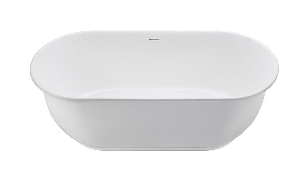 HAMILTON MINERAL COMPOSITE FREESTANDING SOAKER - GLOSS WHITE 66X31 