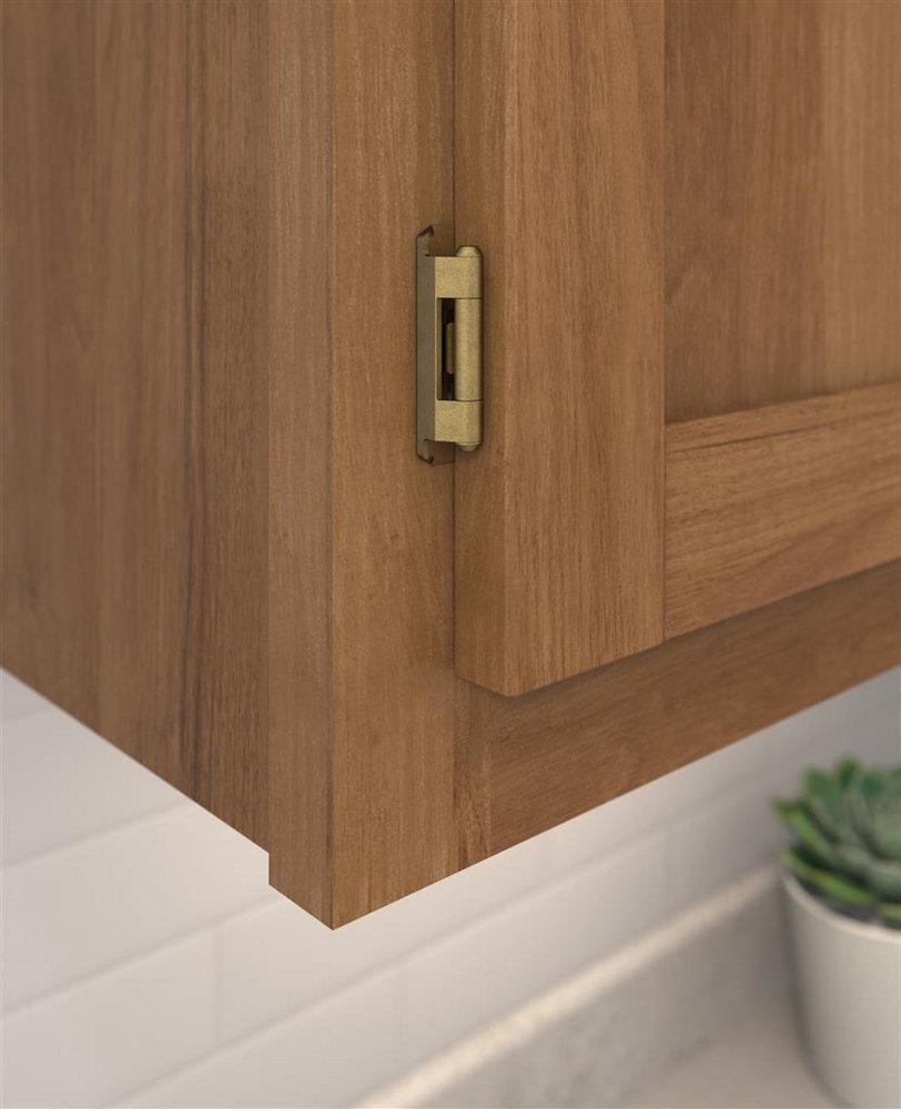 1/2 IN - 13 MM - OVERLAY SELF CLOSING FULL WRAP BURNISHED BRASS CABINET HINGE - 1 PAIR BUBR 