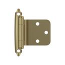 Self Close Face Mount Variable Overlay Reverse Bevel Hinge (Pair) in Golden Champagne
