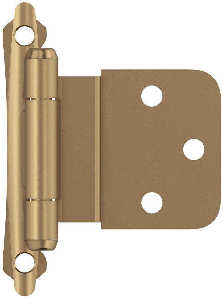 3/8 IN - 10 MM - INSET SELF CLOSING FACE MOUNT CHAMPAGNE BRONZE CABINET HINGE - 1 PAIR CHBR 