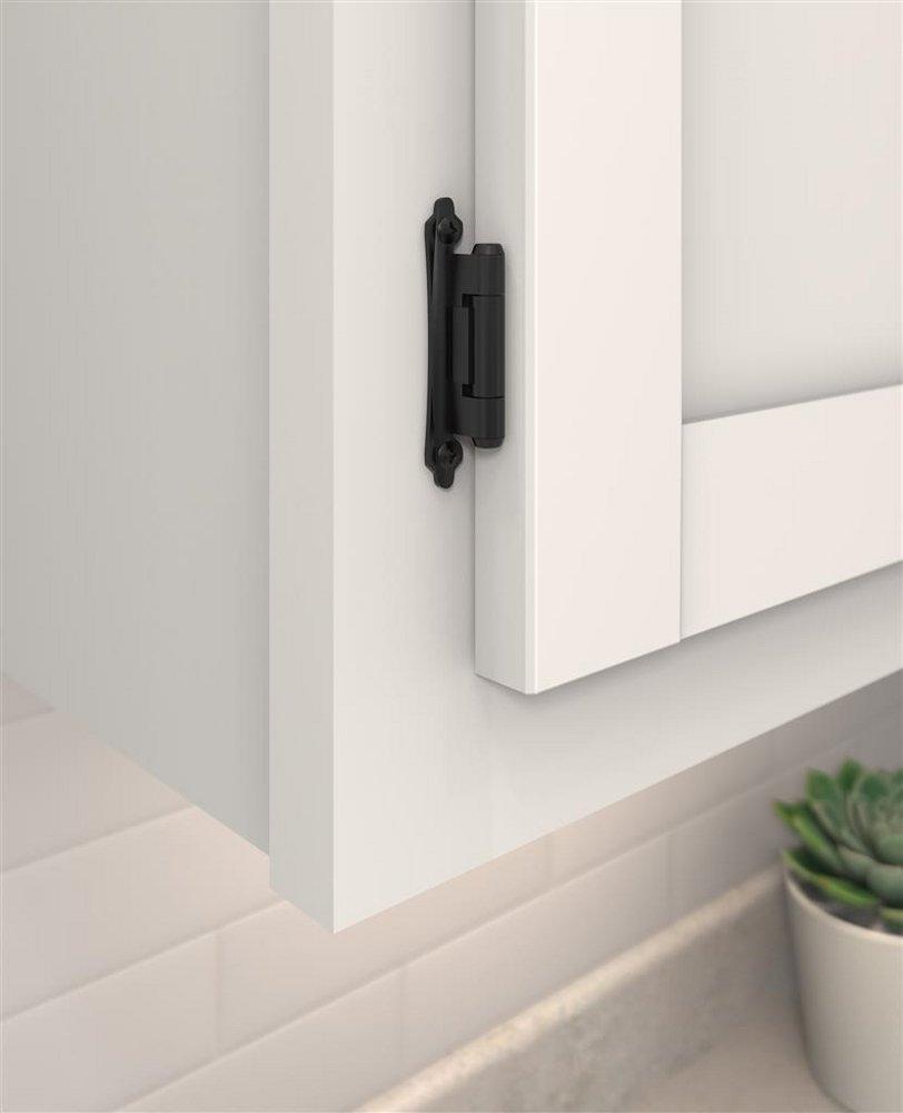 3/8 IN - 10 MM - INSET SELF CLOSING FACE MOUNT MATTE BLACK CABINET HINGE - 1 PAIR MABL 