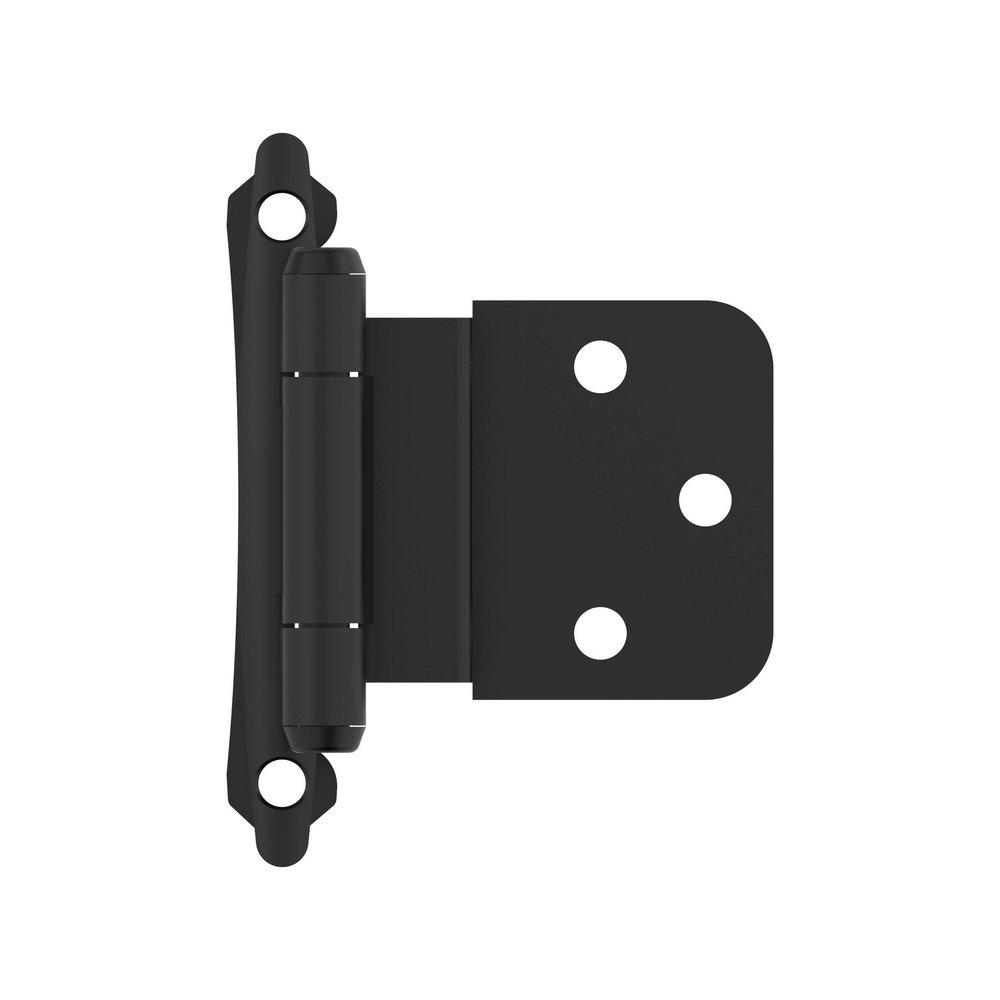 3/8 IN - 10 MM - INSET SELF CLOSING FACE MOUNT MATTE BLACK CABINET HINGE - 1 PAIR MABL 