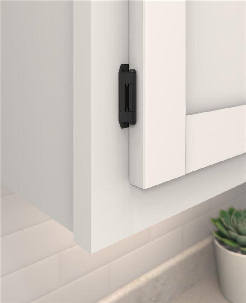 3/8 IN - 10 MM - INSET DOUBLE DEMOUNTABLE MATTE BLACK CABINET HINGE - 1 PAIR MABL 