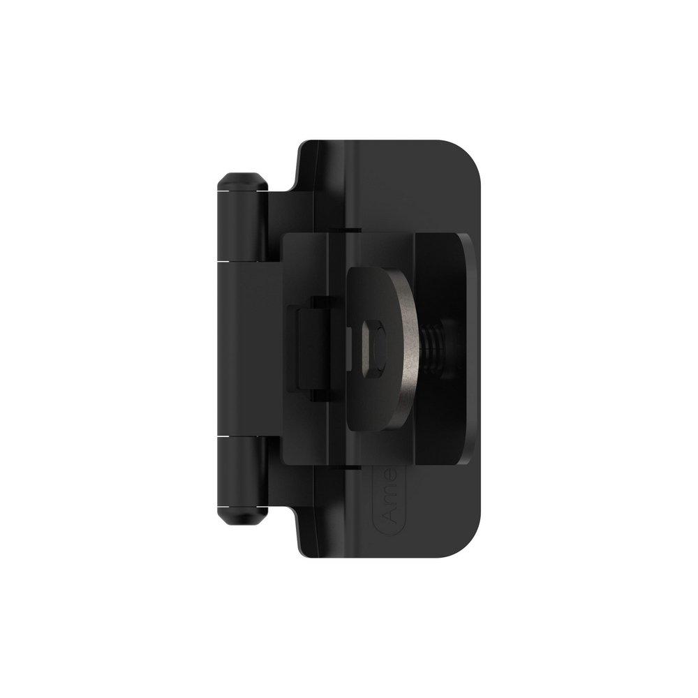 3/8 IN - 10 MM - INSET DOUBLE DEMOUNTABLE MATTE BLACK CABINET HINGE - 1 PAIR MABL 