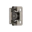 1/2 IN - 13 MM - OVERLAY SINGLE DEMOUNTABLE PARTIAL WRAP NICKEL CABINET HINGE - 1 PAIR NI 