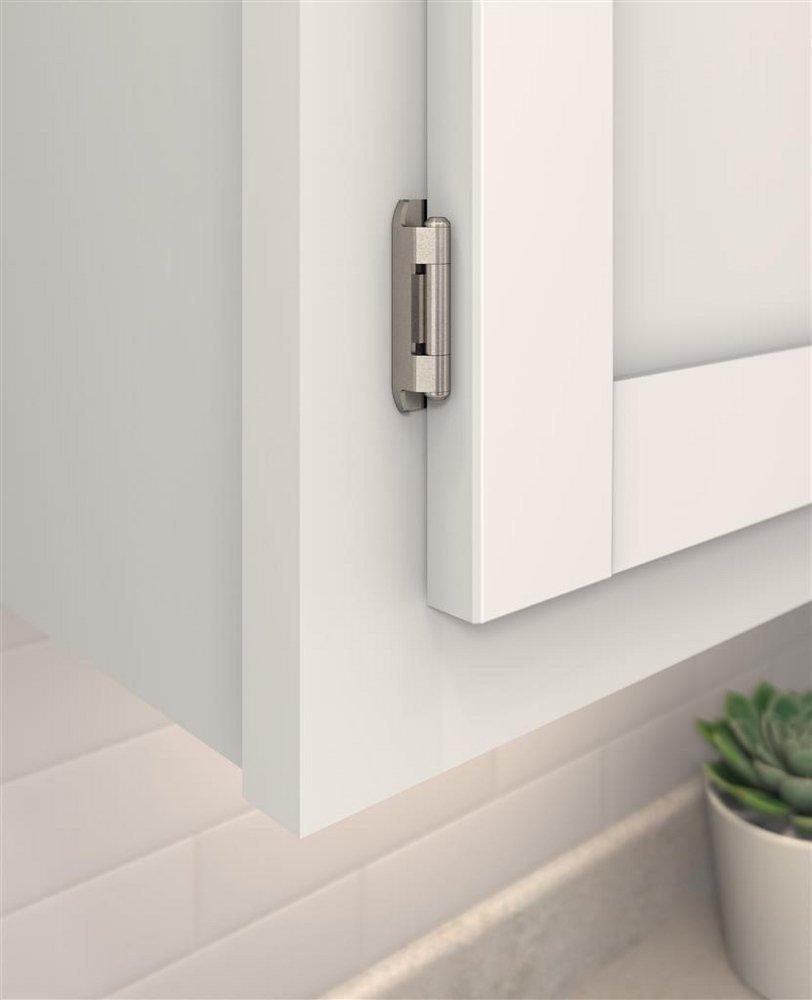 1/2 IN - 13 MM - OVERLAY SINGLE DEMOUNTABLE PARTIAL WRAP NICKEL CABINET HINGE - 1 PAIR NI 