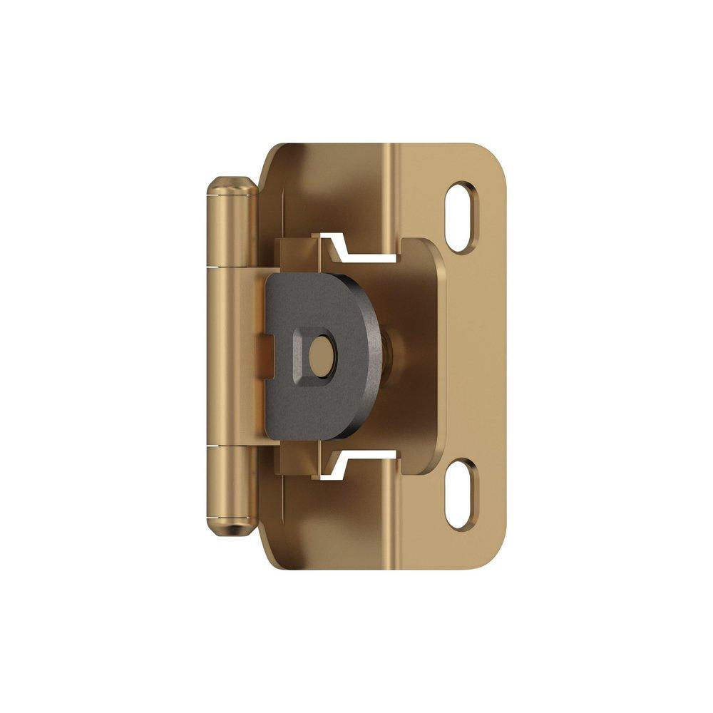 1/2 IN - 13 MM - OVERLAY SINGLE DEMOUNTABLE PARTIAL WRAP CHAMPAGNE BRONZE CABINET HINGE - 1 PAIR CHBR 