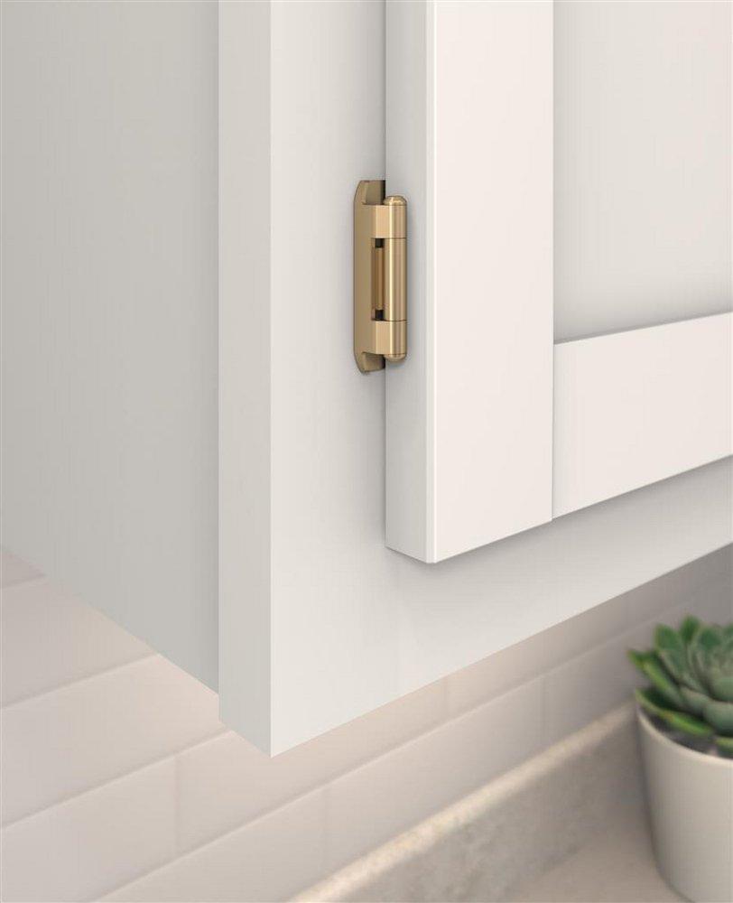 1/2 IN - 13 MM - OVERLAY SINGLE DEMOUNTABLE PARTIAL WRAP CHAMPAGNE BRONZE CABINET HINGE - 1 PAIR CHBR 