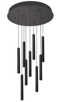 9-Light 24in. Wide LED Multi-Light Pendant in Black