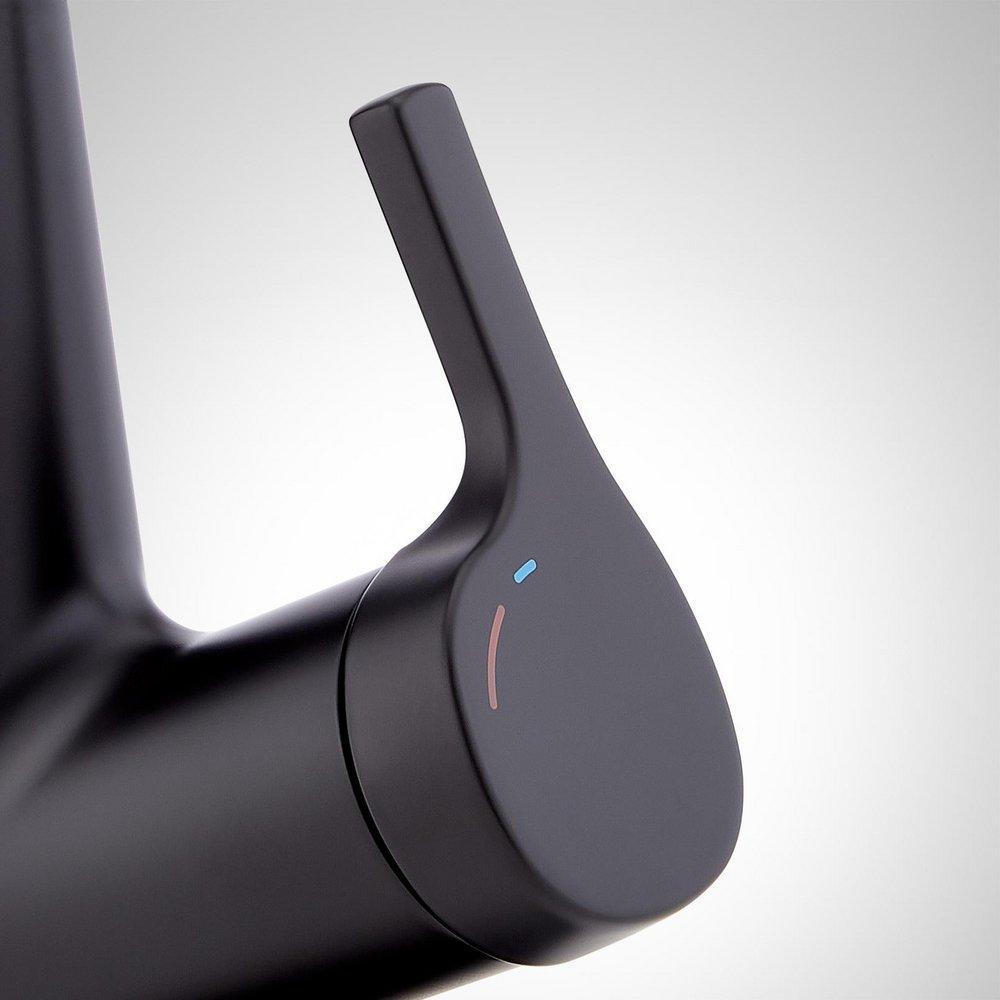 Signature Hardware Matte Black Single Handle Monoblock Bathroom Sink Faucet 