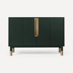 48 in. Floor Mount Vanity in Nori with Aged Brass