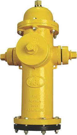 Yellow 3 ft. 6 in. Assembled Fire Hydrant