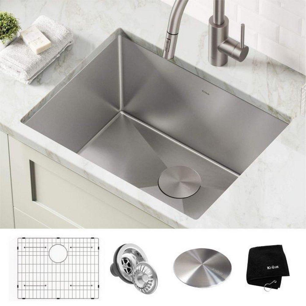 24 in. Undermount Stainless Steel Single Bowl Laundry and Utility Sink 