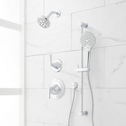 Single Handle Multi Function Pressure Balancing Valve Shower System with Slide Bar and Hand Shower in Chrome