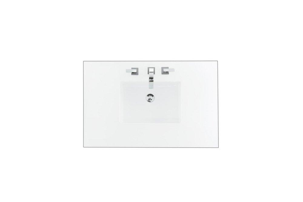 36 in. Vanity Top with White Zeus Quartz and Single Sink 