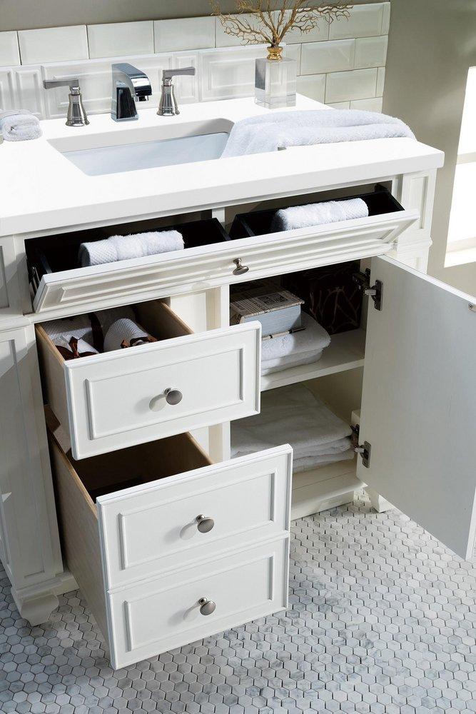36 in. Floor Mount Vanity in Bright White with White Zeus Quartz 