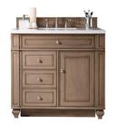 36 in. Floor Mount Vanity in Whitewashed Walnut with White Zeus Quartz 