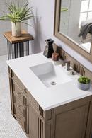 36 in. Floor Mount Vanity in Whitewashed Walnut with White Zeus Quartz 
