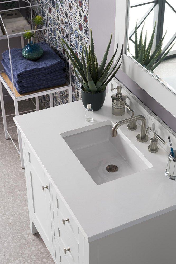 36 in. Floor Mount Vanity in Bright White 