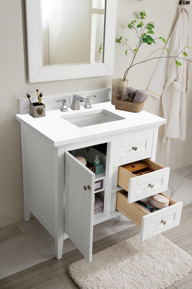 36 in. Floor Mount Vanity in Bright White 