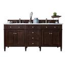 72 in. Floor Mount Vanity in Burnished Mahogany 
