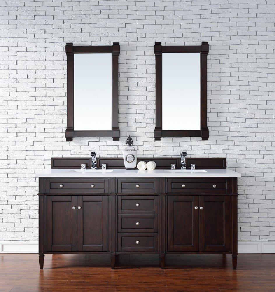 72 in. Floor Mount Vanity in Burnished Mahogany 