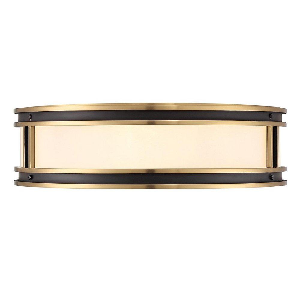 ALBERTI 4-LIGHT CEILING LIGHT IN MATTE BLACK WITH WARM BRASS ACCENTS 