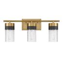 BRICKELL 3-LIGHT BATHROOM VANITY LIGHT IN WARM BRASS AND BLACK 