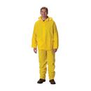 RAINSUIT 3PC .35MM PVC/POLYESTER HOOD SELF COLLAR YELLOW 