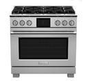 35-7/8 x 26-1/2 x 36 in. 25000 BTU 6-Burner Dual Fuel Sealed Freestanding Range in Stainless Steel