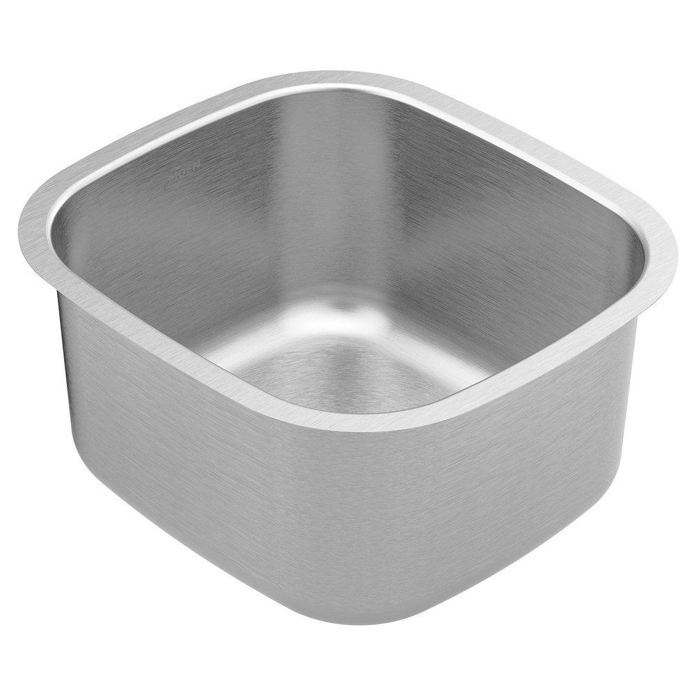 Moen Brushed 16-1/2 x 18 in. No Hole Stainless Steel Single Bowl Undermount Kitchen Sink 