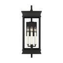 4-Light 26 in. Tall Outdoor Wall Sconce in Textured Black