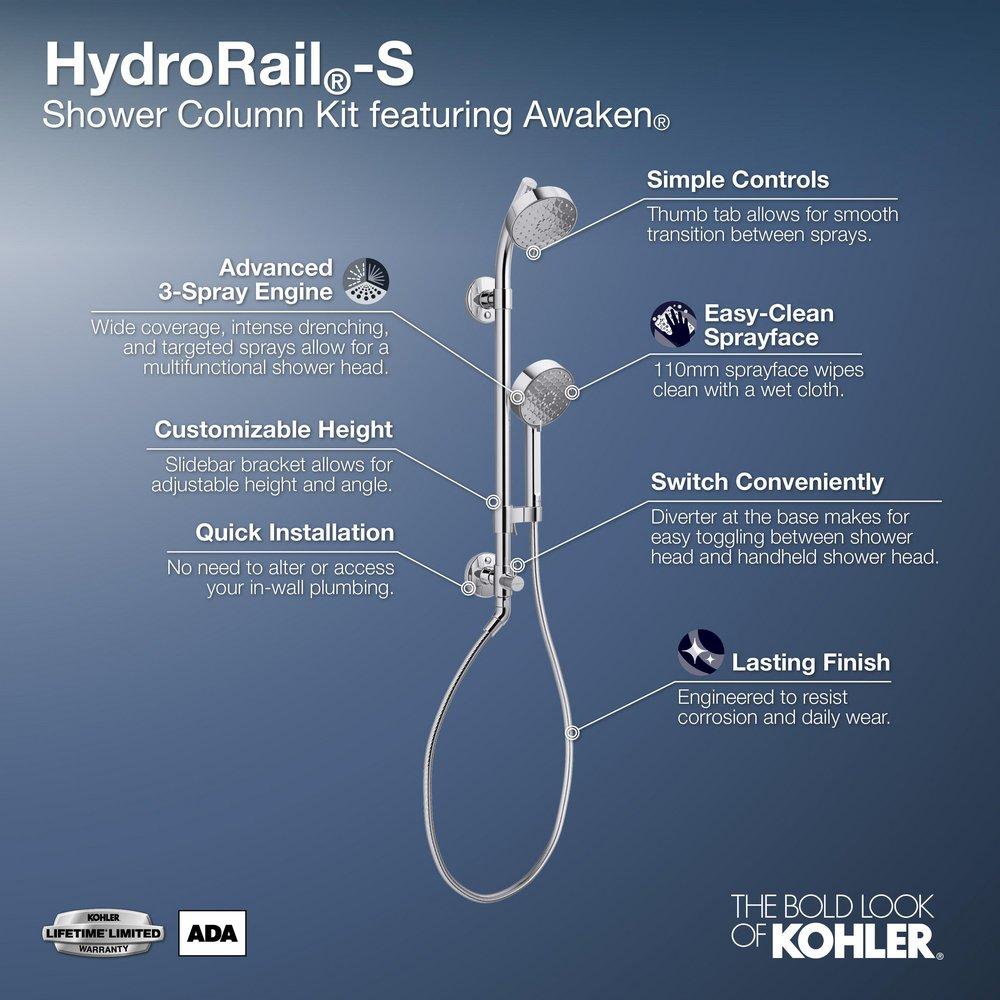 KOHLER Polished Chrome Multi Function Hand Shower 