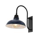STANLEY 12.25 1 LIGHT FARMHOUSE INDUSTRIAL INDOOR OUTDOOR IRON LED GOOSENECK ARM OUTDOOR SCONCE NAVY 