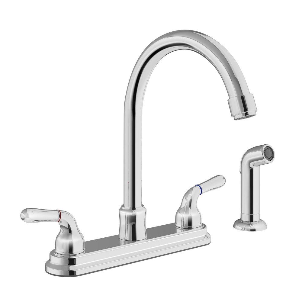 Two Handle Pull Down Kitchen Faucet in Chrome 