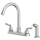 Two Handle Pull Down Kitchen Faucet in Polished Chrome