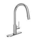 Single Handle Pull Down Kitchen Faucet in Polished Chrome