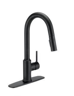 Single Handle Pull Down Kitchen Faucet in Matte Black