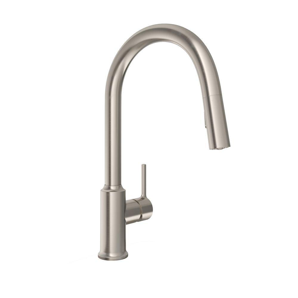 PROFLO&reg; Brushed Nickel Single Handle Pull Down Kitchen Faucet 