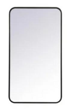 36 x 1 x 20 in. Flat Edge Rectangular Framed Mirror in Black