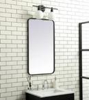 Elegant Lighting Black 1 x 20 in. Flat Edge Rectangular Framed Mirror in Black 