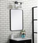 Elegant Lighting Black 30 in. Flat Edge Rectangular Vanity Mirror in Black 