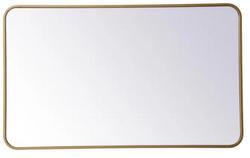 40 x 1 x 24 in. Framed Mirror and Vanity Mirror Rectangular in Brass