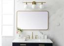 Elegant Lighting Brass 1 x 24 in. Framed Mirror and Vanity Mirror Rectangular in Brass 