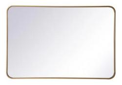 40 x 1 x 27 in. Flat Edge Rectangular Framed Mirror in Brass